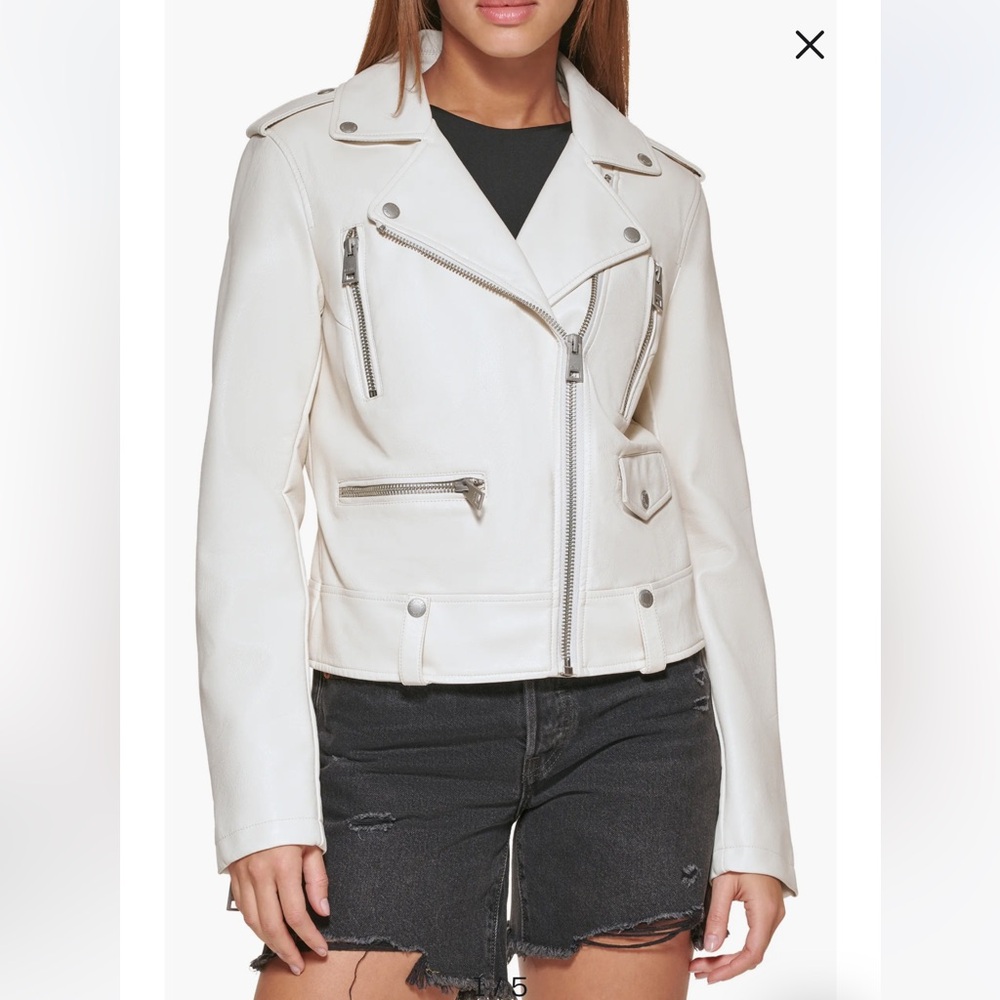 Levi’s Faux Leather Moto Jacket in Oyster